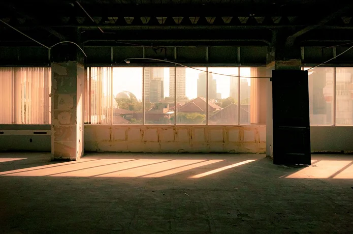 Empty room in an unfinished building