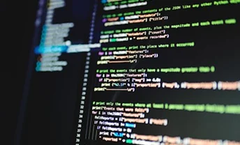 Computer screen displaying code